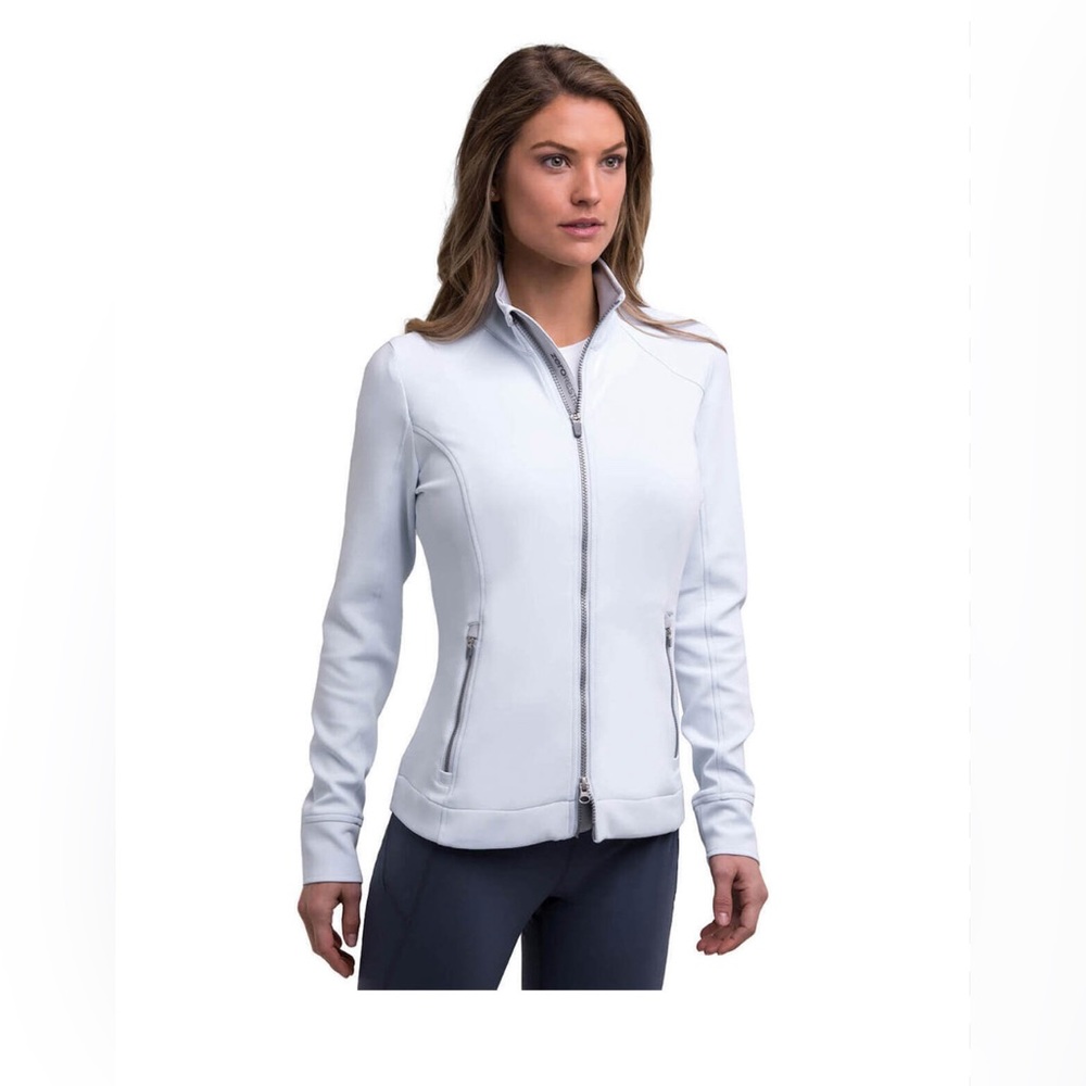 Zero Restriction Women's silver blue Z500 Mikael zip up Jacket L L14-29